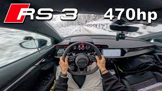 AUDI RS3 8Y STAGE 2 FULL SPEED DRIFTING ON SNOW POV ASMR [upl. by Oznecniv273]