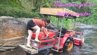 A girl herding goats and driving a tractor in the highlands QuangMinhToan [upl. by Yroger190]