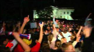 Raw Video Crowds Cheer Outside White House [upl. by Ailongam]