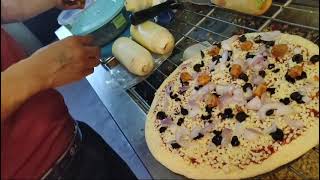 Nonveg pizza 🍕Food mazza Rajasthan pizza [upl. by Odnamra129]