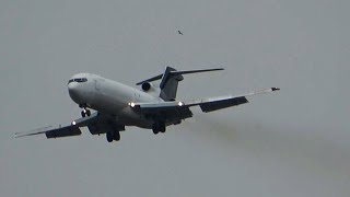 USA Jet Airlines B727223F N726US Crosswind Landing  Willow Run Airport 2022 [upl. by Lurlene]