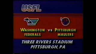 52784 USFL Washington Federals at Pittsburgh Maulers [upl. by Ikcin]