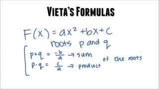 Vietas Formulas Understanding and Applying [upl. by Yarod]