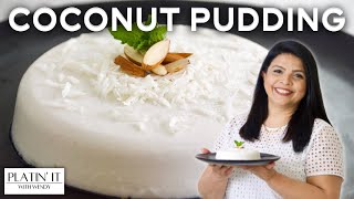 Super EASY Coconut Pudding  No Agar Agar  No Gelatin [upl. by Blen]