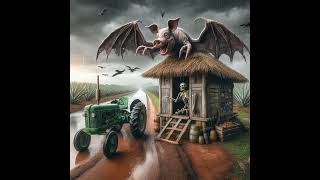 Scary Flying Pig Breaks Hut At Pineapple Farm With tractor 180 shorts scarypigy [upl. by Wareing]