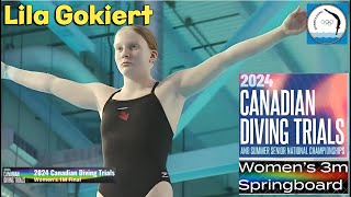 Lila Gokiert  Womens Diving 3M Springboard Final  2024 Canadian Olympic Diving Trials sports [upl. by Portuna821]