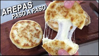 Como hacer AREPAS de QUESO paso a paso [upl. by Gokey]