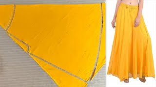 स्कर्ट प्लाज़ो बनाने का आसान तरीका  How To Make Skirt Plazo Cutting and Stitching in Hindi [upl. by Bassett]