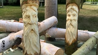 Carve a Woodspirit in a Stick  Hand Tool Tutorial [upl. by Nnylirret]