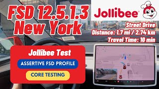 Tesla FSD Supervised v12513 Jollibee  ASSERTIVE FSD Driving Profile [upl. by Remat157]