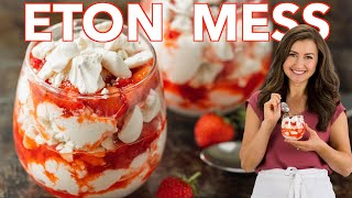 Strawberry Eton Mess Easy NoBake Dessert [upl. by Manny]