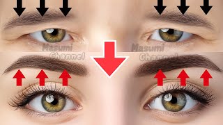 EYEBROW LIFTING MASSAGE  Fix Droopy Eyelids Sagging Forehead  Make Your Eyes Bigger [upl. by Jaylene]