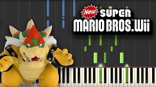 Castle Theme  New Super Mario Bros Wii Piano Tutorial Synthesia [upl. by Kilk122]