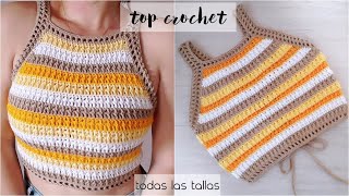 Top halter crochet muy fácil ¡TE ENCANTARÁ [upl. by Aiekal]