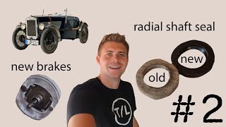 How to install new brakes amp new radial shaft seals in the wheel hub of an Austin Seven [upl. by Saidnac5]