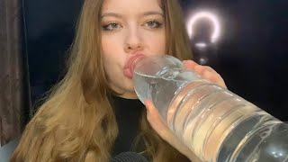 ASMR  Drinking Water  Liquid Shaking Sounds [upl. by Kerwinn]