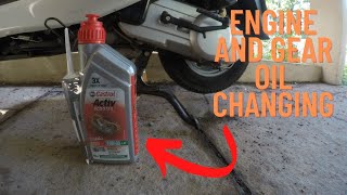 How To Change Suzuki Access 125 Engine Oil and Gear Oil suzukiaccess125 [upl. by Ecadnac900]