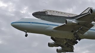 Closeup of Shuttle Discovery Landing at Washington Dulles end of 1R [upl. by Eatnohs]