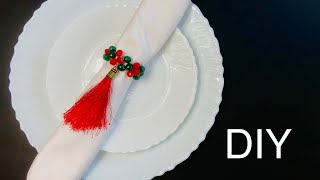 DIY Christmas napkin ringChristmas decoration ideas BeadsArt xmas festivehomedecor homedecor [upl. by Inness160]