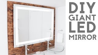 DIY LED quotFramedquot Mirror  Modern Builds  EP 74 [upl. by Gnuy]