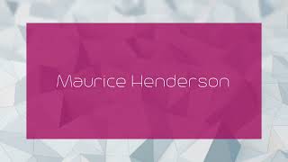 Maurice Henderson  appearance [upl. by Cariotta]