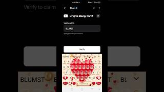 Crypto Slang Part 1 Blum Code  Blum Verification code Today Crypto Slang  Blum video Code 23 Oct [upl. by Lilybelle]