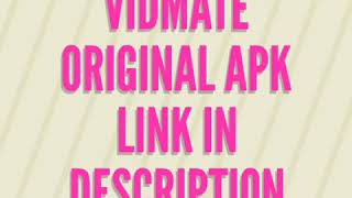 Original vidmate apk link to download [upl. by Audette]