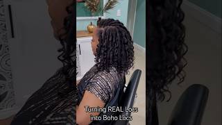 Turning REAL Locs Into BOHO LOCS  Adding Curls To Locs locjourney healthylocs [upl. by Krishnah]