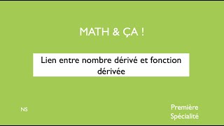 Lien entre nombre dérivé et fonction dérivée [upl. by Allmon]