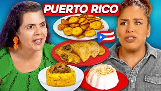 Mexican Moms Try Puerto Rican Food [upl. by Yelhsa203]