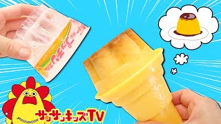 キッズでも作れる！プッチンプリンのアイスを手作り！面白簡単お料理おままごと♪子供向け知育教育★サンサンキッズTV★ [upl. by Abisha]