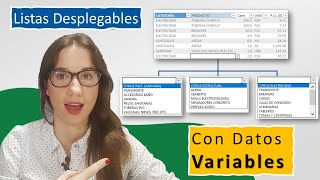 Crear una Lista Desplegable con Datos que VARÍEN dependiendo de lo que tenga una celda en EXCEL [upl. by Meade]