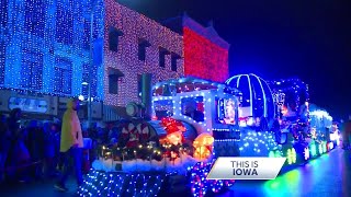 This Is Iowa The beautiful bright lights of Oskaloosas Town Square [upl. by Little]