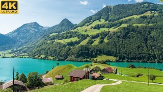 Lungern Switzerland 🇨🇭 in 4K 60fps  Walking Tour  Lake Lungern Hotspots [upl. by Ydak]