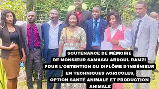 Soutenance mémoire de Samassi Abdoul Ramzi pour lobtention du diplôme dIngénieur en Santé Animale [upl. by Nuris]