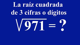 Aprender a calcular una raíz cuadrada de 3 cifras [upl. by Eiclek]