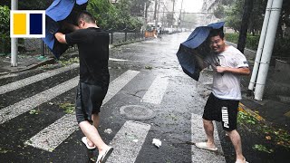 Shanghai hit by biggest typhoon in 75 years [upl. by Whitcomb133]