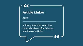 Accessing FullText With Article Linker [upl. by Akahc]