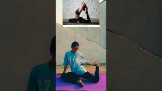 Pigeon 🐦 pose practice 🧘🌺🌸 pigeonpose yogapractice heal maditationyoga youtube viralshorts [upl. by Orgell]