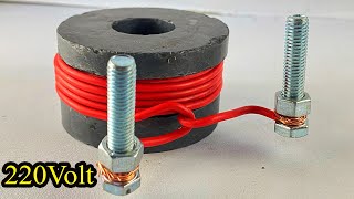 Amazing AC 220v Free electricity Generator From Big Magnet Using Copper Wire diy amazing [upl. by Ilojne]