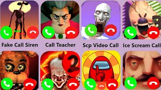 Siren Head ChatAmong Us Fake CallIce Scream Video CallScary Teacher FakeSCP Call [upl. by Georg]