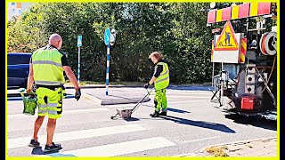 SWEDEN  PEDESTRIAN CROSSWALK MasterWorkers [upl. by Hullda845]