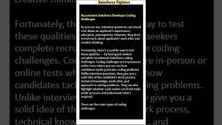 Requirement Salesforce Developer Coding Challenge salesforcefighters jobinterview [upl. by Barhos834]