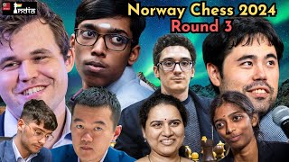 Norway Chess 2024 Round 3  ft Praggnanandhaa vs Carlsen [upl. by Starling]