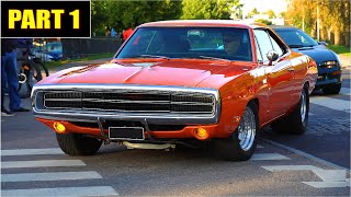 INSANE Muscle Cars Arriving to a Car Meet  Vantaa Cruising 92020 PART 1 [upl. by Shorter]