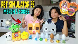 UNBOXING PET SIMULATOR 99 MERCH AND CODES Roblox [upl. by Arimlede257]