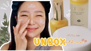 dAlba Unboxing Amazon’s best seller face mist First Spray Serum and MORE [upl. by Eilrahc]