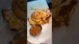 The allnew GIANT CHICKEN BACON CHIPOTLE GARLIC KNOT from Knapp St Pizza Brooklyn NYC DEVOURPOWER [upl. by Narrat]