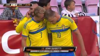 John Guidetti Amazing Free Kick Goal vs Greece U21 20140905 [upl. by Ferwerda350]