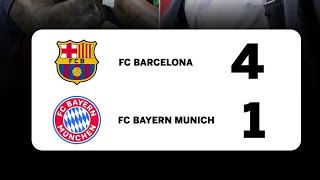 🚨FULL TIME  BARCELONA 41 BAYERN FC [upl. by Pugh990]